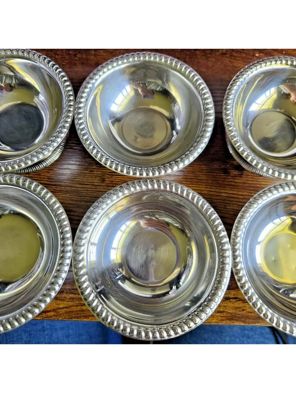 Vollrath 48003 3 1/2 oz Footed Sherbet Dish Stainless Steel Lot of 7 China